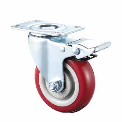 4 Inch Medium Flat Casters Hot Sale Swivel And Brake Top Plate Casters Made of Durable Steel Various Industrial