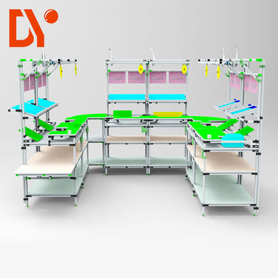 Automated Assembly Lean Production Line Adjusted Length With Conveyor Belt