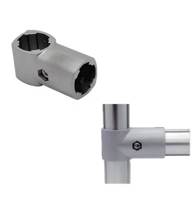 OD28mm Flexible Industry Aluminium Lean Pipe Connector Corner Joint Metal Product