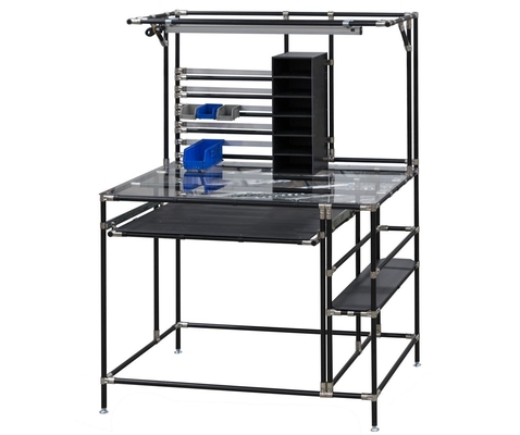 De assemblage bedekte Magere het Profielwerkbank van het Pijpaluminium voor Workshop met een laag